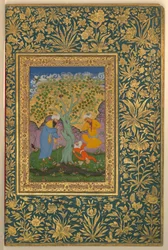 Aqa Riza, Ein Jugendlicher, der von einem Baum gefallen ist, Folio aus dem Shah Jahan Album